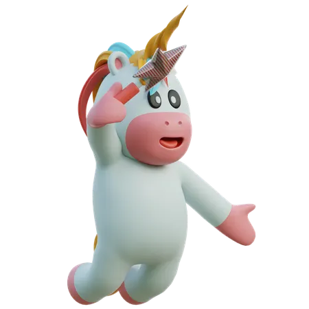 Unicorn Magic Wand  3D Illustration