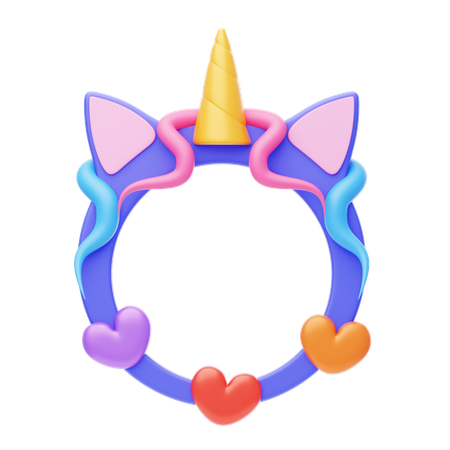 Unicorn Shape Animal Frame  3D Icon