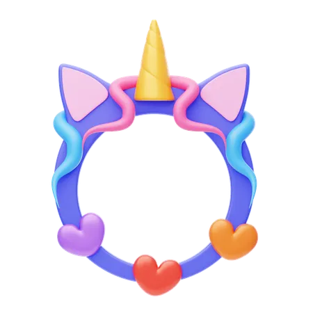 Unicorn Shape Animal Frame  3D Icon