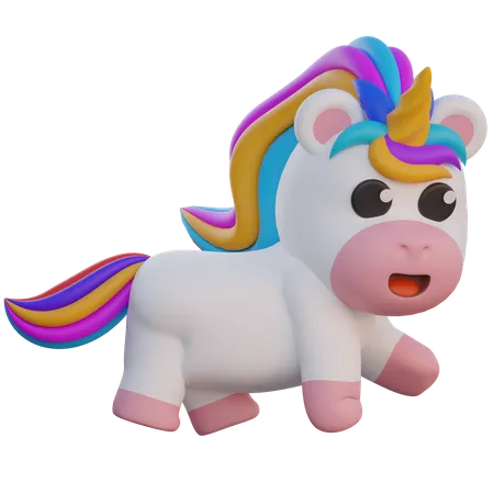 Unicornio andante  3D Illustration