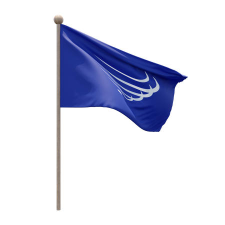 Mât de drapeau de l'Union des nations sud-américaines  3D Flag