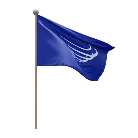 Mât de drapeau de l'Union des nations sud-américaines  3D Flag