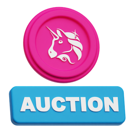 Uniswap Coin Auction  3D Icon