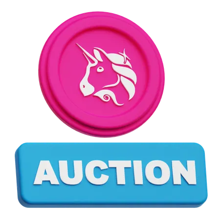 Uniswap Coin Auction  3D Icon