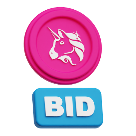 Uniswap Coin Bid  3D Icon