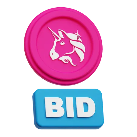 Uniswap Coin Bid  3D Icon