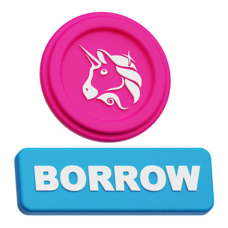 Uniswap Coin Borrow  3D Icon