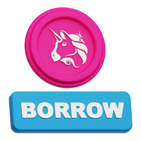 Uniswap Coin Borrow  3D Icon