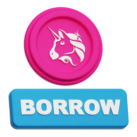 Uniswap Coin Borrow  3D Icon