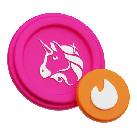 Uniswap Coin Burn  3D Icon