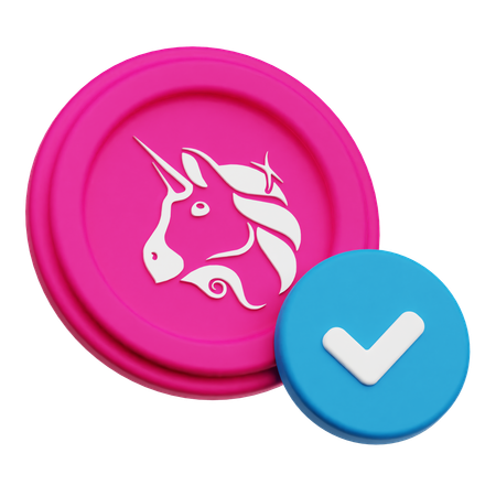 Uniswap Coin Check  3D Icon