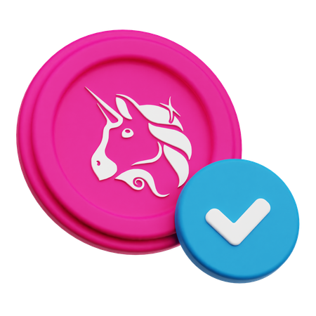 Uniswap Coin Check  3D Icon