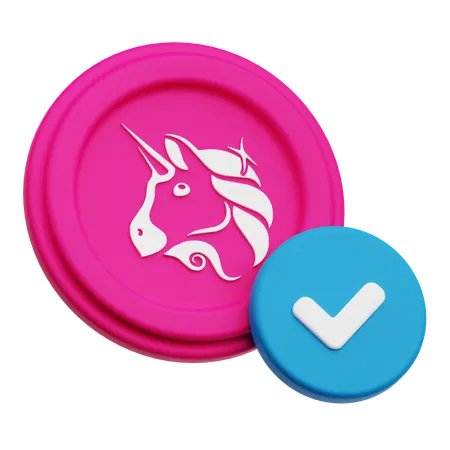 Uniswap Coin Check  3D Icon