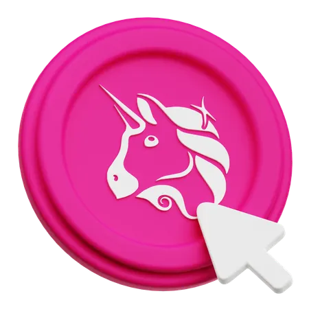 Uniswap Coin Click  3D Icon
