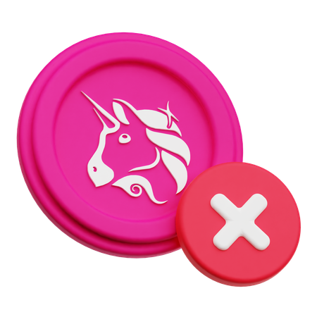 Uniswap Coin Cross  3D Icon