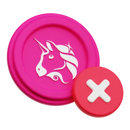 Uniswap Coin Cross  3D Icon