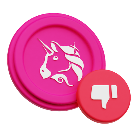 Uniswap Coin Dislike  3D Icon