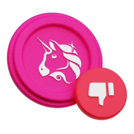 Uniswap Coin Dislike  3D Icon