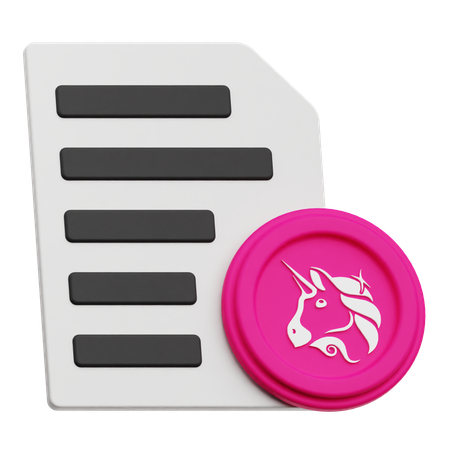 Uniswap Coin Document  3D Icon