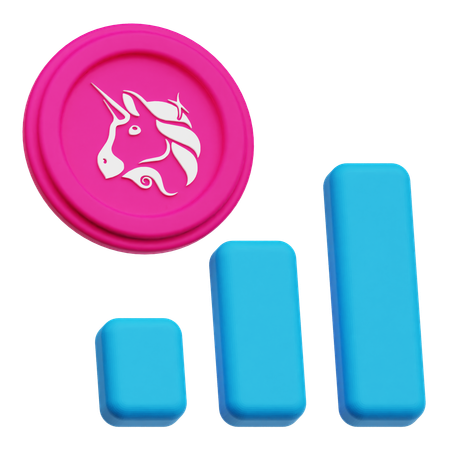 Uniswap Coin Growth  3D Icon