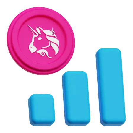 Uniswap Coin Growth  3D Icon