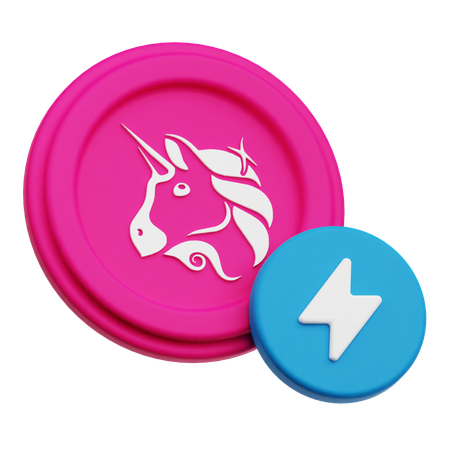 Uniswap Coin Light  3D Icon