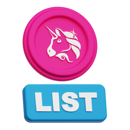 Uniswap Coin List  3D Icon