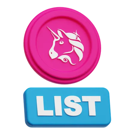 Uniswap Coin List  3D Icon