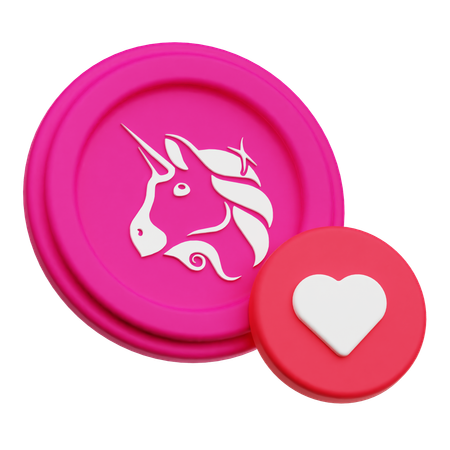 Uniswap Coin Love  3D Icon