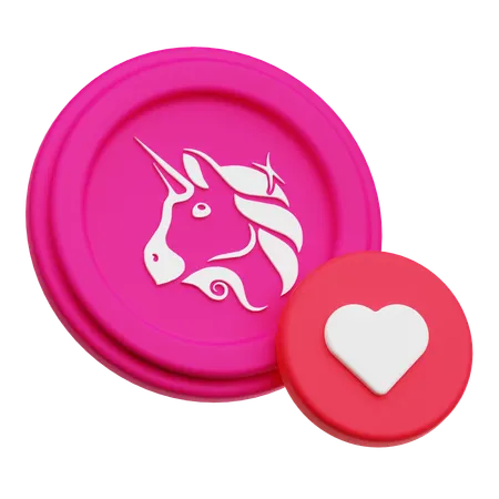 Uniswap Coin Love  3D Icon