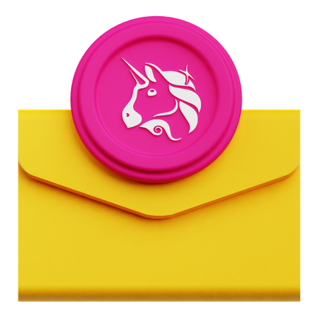 Uniswap Coin Mail  3D Icon