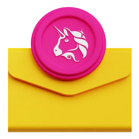 Uniswap Coin Mail  3D Icon