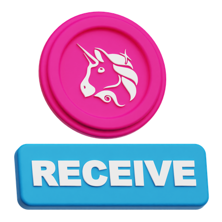 Uniswap Coin Receive  3D Icon