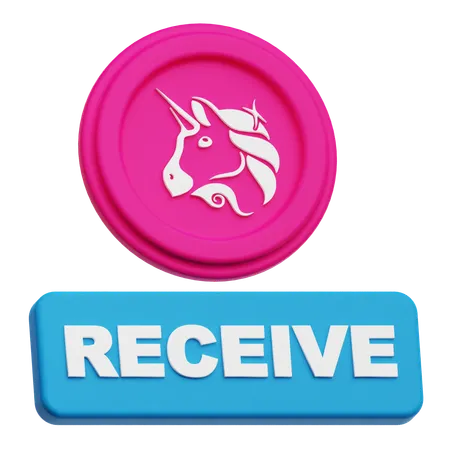 Uniswap Coin Receive  3D Icon