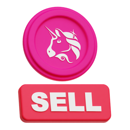 Uniswap Coin Sell  3D Icon