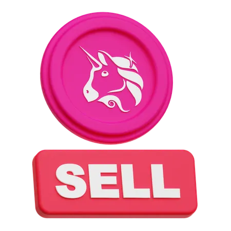 Uniswap Coin Sell  3D Icon