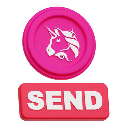 Uniswap Coin Send  3D Icon