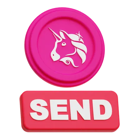 Uniswap Coin Send  3D Icon