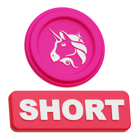 Uniswap Coin Short  3D Icon