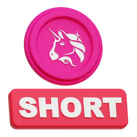 Uniswap Coin Short  3D Icon