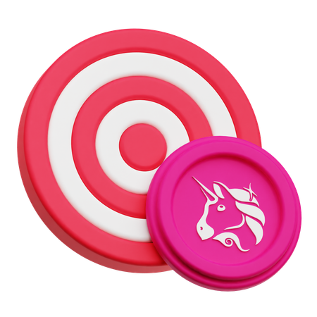 Uniswap Coin Target  3D Icon