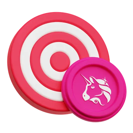 Uniswap Coin Target  3D Icon