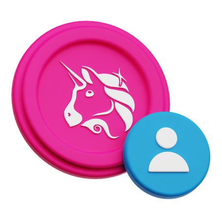 Uniswap Coin User  3D Icon