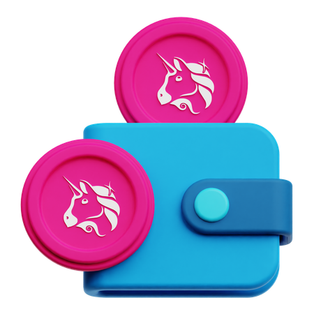 Uniswap Coin Wallet  3D Icon