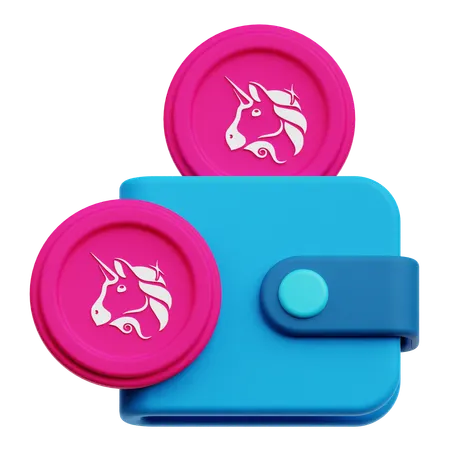 Uniswap Coin Wallet  3D Icon