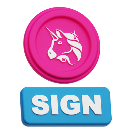 Uniswap Sign  3D Icon