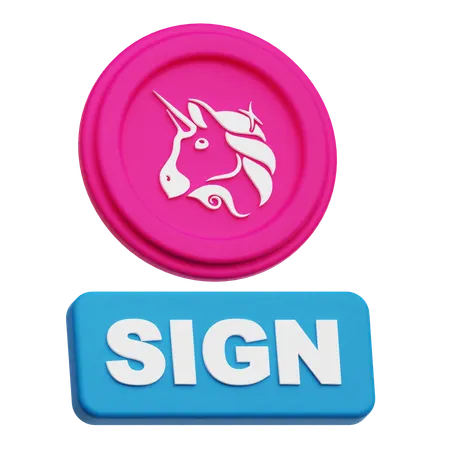 Uniswap Sign  3D Icon