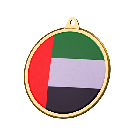 United Arab Emirates Flag Medal Badge  3D Icon