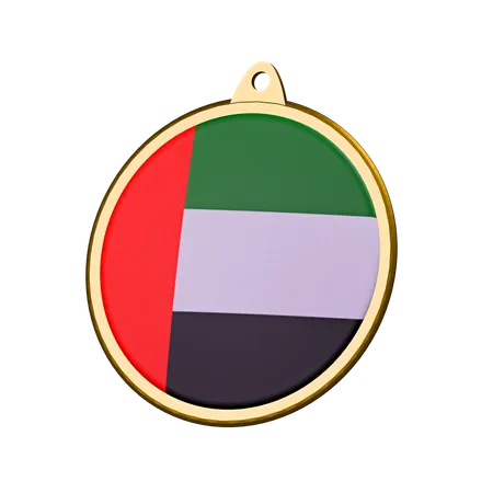 United Arab Emirates Flag Medal Badge  3D Icon