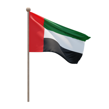 United Arab Emirates Flag Pole  3D Illustration